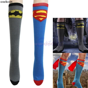 Super Hrdina Superman, Batman Kolená Vysoké S Cape Futbal Ponožky Cosplay Kostým