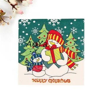 Casamento 20Pcs 2-Vrstvový Vytlačené šťastné a Veselé Vianoce, Papierové Obrúsky, Svadobné Decoupage Pre Birthday Party Dekorácie Dodávky
