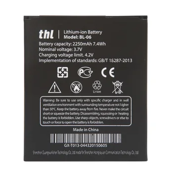 Pôvodné THL T6/T6S/T6 Pro Batéria 2250mAh Originálne Batéria BL-06 pre THL T6/T6S/T6 Pro Smartphone Náhradné
