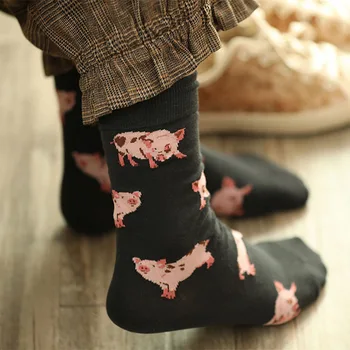 [EIOISAPRA]Roztomilé Prasiatko/Pug Dizajn Zábavné Ponožky Ženy Tvorivé Harajuku Kawaii Meias Vysokej Kvality Japonsko Sox Calcetines Mujer