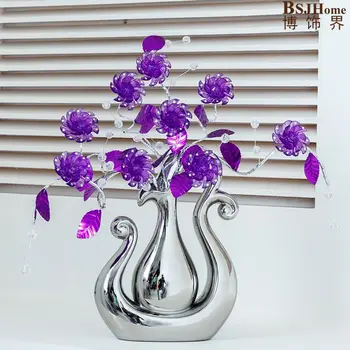 Minimalistický keramické Akryl-kreatívne jednoduché módy kvety, vázy domova plavidlá izba svadobné dekorácie kancelársky stôl figúrka
