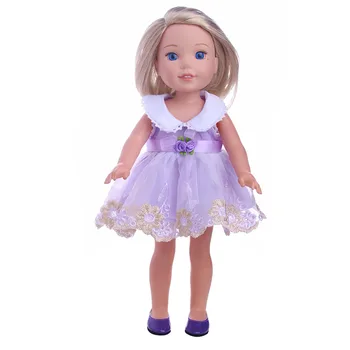 Čipky princezná šaty farby na výber za 14.5 palcový Americké dievča bábiku WellieWishers,Deti najlepší Vianočný darček