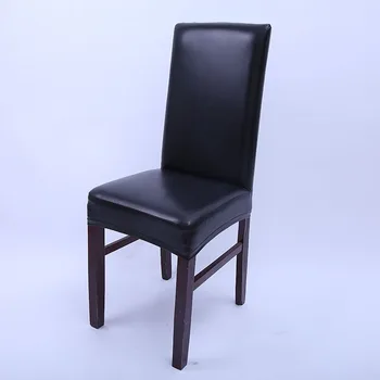 Koža pu stoličky kryt Elastické stoelhoezen eetkamer nové módne Spandex Kancelárske Stoličky Kryt