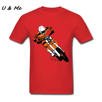 Klasický Golier Mužov Gothic Rock t shirt Motocross Dobrý Pretekár Camisetas Rodinné T-Shirt Darček pre Dospelých Oblečenie