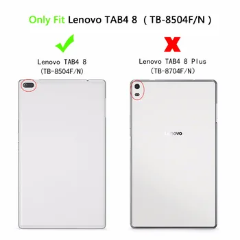 Na Kartu Lenovo 4 8.0 TB-8504F Prípade, Ochranné vyklápací Kryt na Kartu Lenovo 4 8.0 Tablet 3 Násobne Stojan Kožené Fundas Shell+dotykové Pero