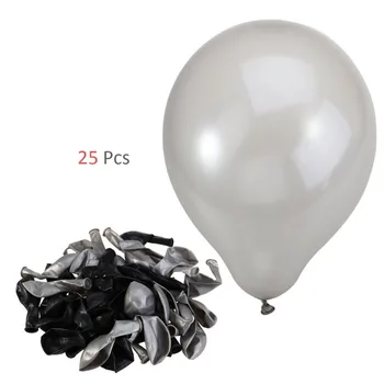 Latexové Balóny,12 palcové Čierne Striebro Balóny pre Svadby, Narodeniny, Party,50pcs hélium balón