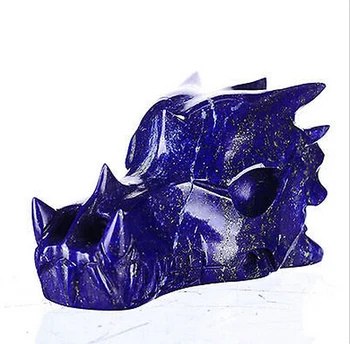 Prírodné Lapis Lazuli Vyrezávané Dragon Lebky Rock Lebky Liečenie Reiki