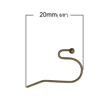 8SEASONS Medi Ucho Drôt Háčiky na Náušnice Zistenia U-tvarované Antické Bronzové 20 mm( 6/8