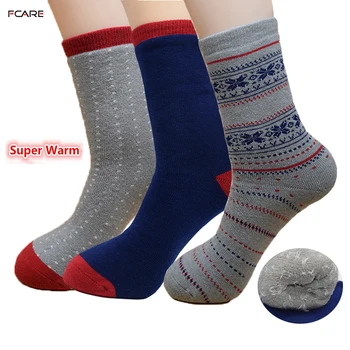 Fcare 4PCS=2 pack 39, 40, 41, 42 modrá, šedá bavlna tepelnej teplé zimné ponožky sokken tepelnej muži ženy pár ponožky
