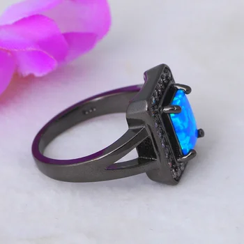 Čierny piatok Cubic Zirconia Prstene pre Ženy Blue Fire Opal Striebro Pečiatkou Módne Šperky Prstene USA sz #5#6#7#8#9#10 OR775A