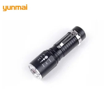 Yunmai Zoomovateľnom Cree XML-T6 LED Baterka 5 Režimy Zoom, Vodotesný, Baterka Klip Vrecku Prenosné elektrické Svietidlo Lampe Použiť 18650/AAA