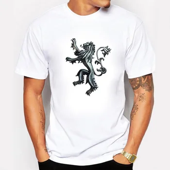 Hra o Tróny Lions T-shirt Dom Lannister Letné Bavlnené Tričko tričko Bežné Streetwear O-krku Mužov tričko