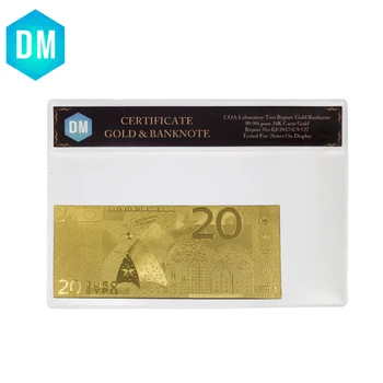 Zriedkavé EURO Bankovky 20 EUR Čistá 24k .999 Plátované Euro, Zlato, Bankovky Pekný Darček Pre Obchodných alebo Zbierka