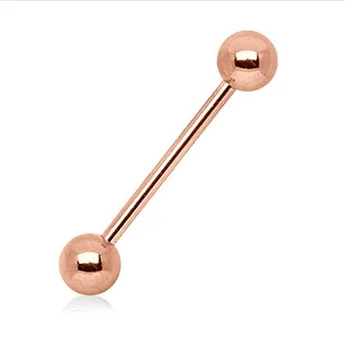 50pcs Telo Šperky-Chirurgickej Ocele Rose Gold Jazyka Krúžok Bar Barbells 14G~1.6mmx14.16 Bradavky Ucho Bar piercing Šperkov