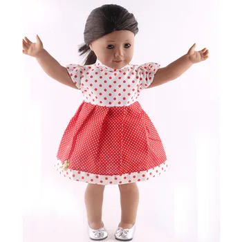 Nové dvojité farebné šaty 18-palcové Americké Dievča Bábiku ručné šaty.