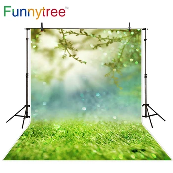 Funnytree fotografie pozadie jar bokeh zelená tráva lesk strom slnečného žiarenia pozadia photo studio fotografické fotenie