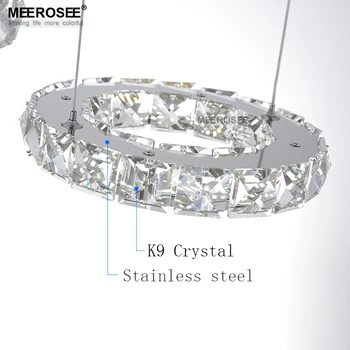 Kvalitné Chrome Krištáľový Luster LED Diamantový Prsteň Lampa Kruhu Nerezové Závesné Svietidlá Osvetlenie LED Listry