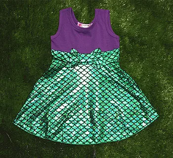 Malá morská víla chvost princezná ariel šaty cosplay kostým deti pre dievča fantázie zelené šaty