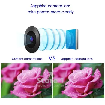 2 ks Originál pre iPhone 6/ iPhone 6 Plus Objektív Kamery; Sapphire Crystal Jeden Skla Bez Rámu + 3M Samolepka