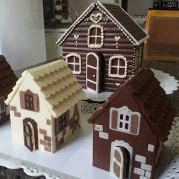 2 Ks/Set Dom Silikónové Formy Čokoládová Torta 3D Vianočný Perník Plesne DIY Sušienky Pečenie Nástroje FP8