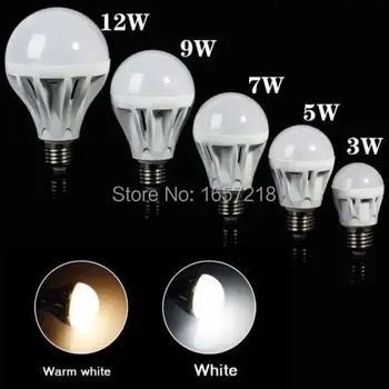 Teplá/studená Biela 3W 5w 7w 9w 12W LED Energeticky Úsporné Svetlo Sveta Loptu Žiarovka E27 220V