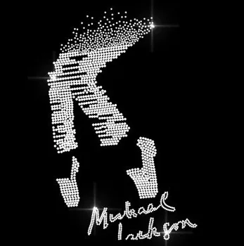 2 ks/veľa Michael Jackson Kamienkami dizajn hot fix žehlička na prevody motívom hot fix drahokamu Kamienkami žehlička