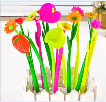 Kreatívne office kancelárske potreby roztomilý simulácia rastliny, kvety, mäkké silikónové neutrálne guľôčkové