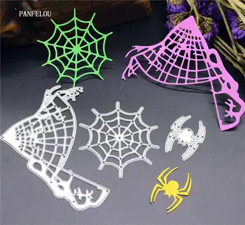 PANFELOU Metal craft pavúk a web papier die rezanie zomrie pre Scrapbooking/DIY Vianoce svadba Halloween karty