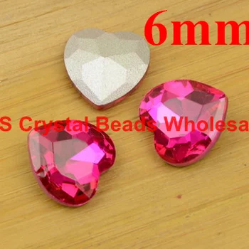 Doprava zadarmo! Veľkoobchod 100ks/bal 6 mm 4831 srdce pointback crystal ozdobný kameň 21 farebné (môžete vybrať farbu)F5101-5121