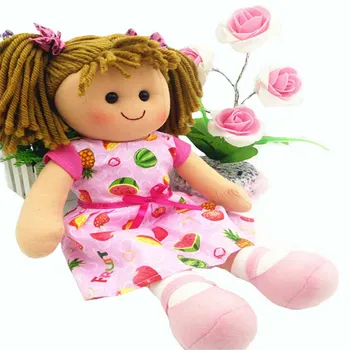 Podpora mäkké dievčatá hračka bábika 15 palcov ružové bavlnené bábika pre malé dievčatká sa narodil s handričkou narodeniny, vianoce deti bábika darček