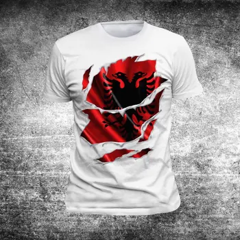 2018 Nové Letné Pohode Tee Tričko T-Shirt ALBANIEN Albánsko Balkánu Tričko Kosovským kosove vlajka Bavlna T-shirt
