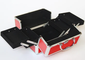 Červená Farba Kozmetické Organizátor tvoria Úložný Box,Kvalitné Šperky Box Organizátor pre Kozmetiku,make-up, lak na Nechty Úložný Box
