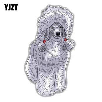 YJZT 10.4CMx19CM Pes, Pudel Karikatúra Roztomilý Zvierat Pet Dekorácie Auta Nálepku C1-9025