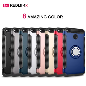 Prst prsteň zátvorkách nárazníka prípade pre Xiao redmi 4x puzdro Adsorpcie stojan case pre Redmi 4x nárazníka telefón taška shell