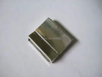 3Set Antique Silver Magnetická Spona 20x2mm pre 20 mm Ploché Kožený Náramok