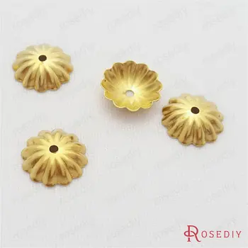 (29460)100KS 10 MM nepokovované farbe Mosadze Malý Kvet Korálky Čiapky Diy Šperky Zistenia Šperky, Doplnky, veľkoobchod