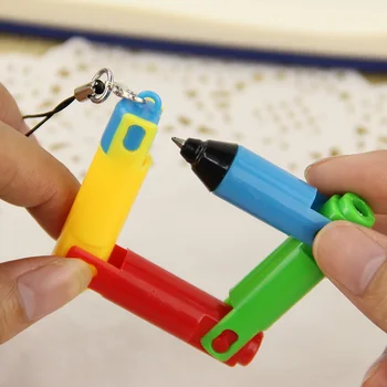 4PCS kórejský Kreatívne Školy Grafické efekty 15 cm Guľôčkové Pero Zábavné Skladacia Kvalitné Plastové Guľôčkové Perá