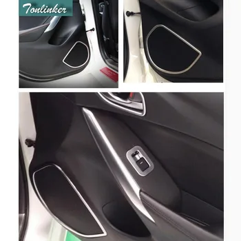 Tonlinker Kryt Prípade Samolepky pre Mazda 6 Atenza-16 Auto Styling 4 KS ABS matný dvere auta reproduktor dekorácie-nálepky rám