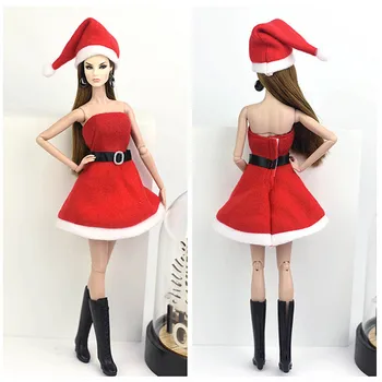 Ručné Veselé Vianoce Oblečenie Pre Blythe Bábika Šaty & Red Hat Vysoké Podpätky, Topánky, Oblečenie Pre Barbie 1/6 Bábika Príslušenstvo