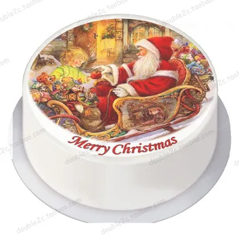 Veselé Vianoce Jedlé Papier Na Tortu Vňaťou Dekorácie,Oblátka Jedlé, Prenášací Papier,Vianočné Santa Claus Jedlé Cake Zdobenie