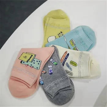 [COSPLACOOL]Novinkou kórejského Patchwork Vzor Zábavné Ponožky Módne Kawaii Meias Roztomilé Ponožky Ženy Japonsko Harajuku Calcetines Mujer