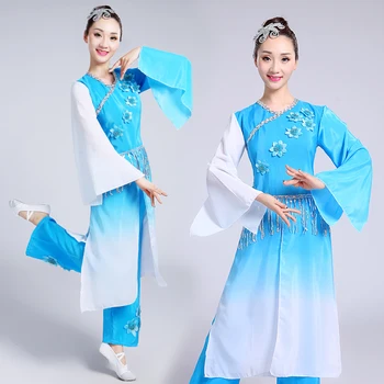 Nové Yangko Tanečných Kostýmov, Jazmín Národný Kostým Klasický Dáždnik Tanec Čínske Ľudové Tanečné predstavenie Kostýmy pre Ženy