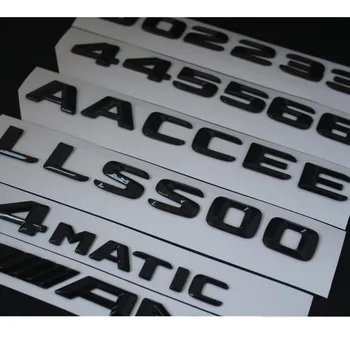 Lesklý Čierny Kufor Listy Číslo Odznak Znak Emblémy pre Mercedes Benz A45 AMG A200 A250 A220 4MATIC