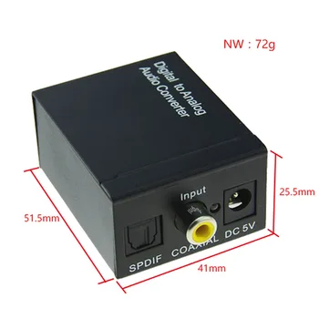Aikexin DAC Digitálneho na Analógový Audio Prevodník Optický Toslink Prehovoriť na Analógový signál R/L RCA Audio Adaptér 3,5 mm Jack Výstup