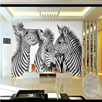 Beibehang abstraktných de parede vlastné fotografie na stenu papier Luxusné Kvalitné HD Čierna a biela zebra Umenie priateľské tapety nástennú maľbu