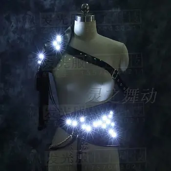 Svetelný kostým brnenie LED svetlo šaty balet oblek pre klub strany stange tanečník nosenie B model vitajte OEM objednávky