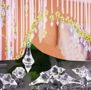 Balenie 30Pcs/Veľa Crystal Clear Akrylové Korálky Pandent Svadobné Party Prom Dodávky Domov Luster Opony Závesné Dekorácie