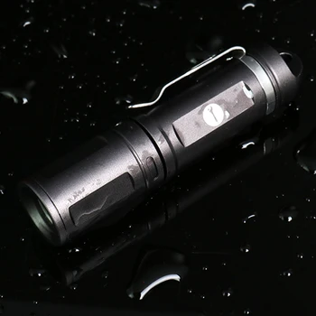 H1069 Letectva hliníková baterka svetelné odlesky LED mini baterka clip prenosné osvetlenie vonkajšie svietidlo EDC malé nástroje