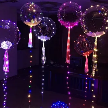 18 Palcový Transparentný Bubble bobble na Žiariace Svetlo Dekoračné Loptu Pre Indoor Bar KTV House Party a Iné Festivaly Dekorácie 2017