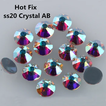 1440pcs/Veľa, AAA Kvalita Nové Facted (8 big + 8 malé) ss20 (4.8-5,0 mm) Crystal AB Žehlička Na rýchlu Opravu Kamienkami
